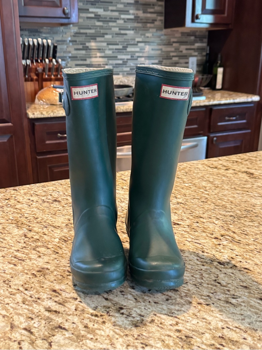 Hunter Tall Rubber Rain Boots in Green